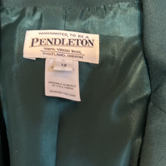 Pendleton 100% Virgin Wool Women’s Green Blazer Size 12 - Picture 3 of 5